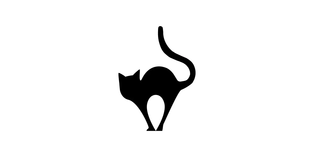 Logo with a cat silhouette and a location