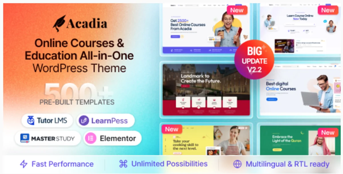 Acadia v3.0.0 - Education WordPress Theme For University & Online Course