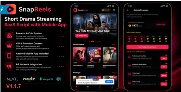 SnapReels v1.1.7 - Short Drama Streaming SAAS Script with Android App