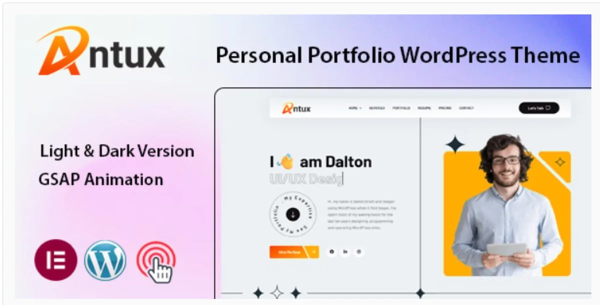 Antux - Personal Portfolio WordPress Theme