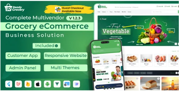 ReadyGrocery v1.2.3 - Multivendor Grocery & eCommerce Mobile App with Website & Laravel Admin Panel