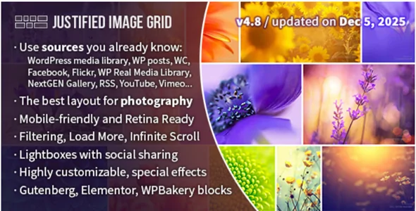 Justified Image Grid v4.8 - Premium WordPress Gallery