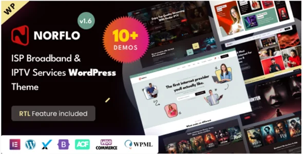 Norflo v1.6.0 - ISP & IPTV Services Elementor WordPress Theme