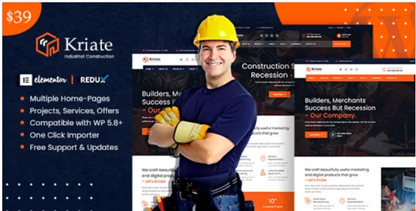 Kriate v1.2.9 - Industrial Construction Multipurpose WordPress Theme