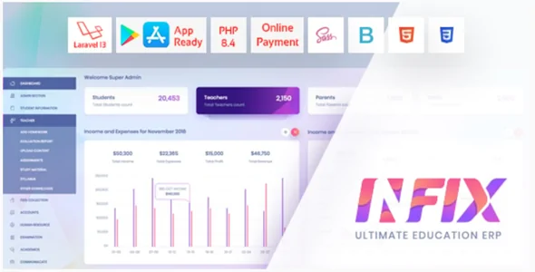 InfixEdu v9.6.0 - School Management System Software