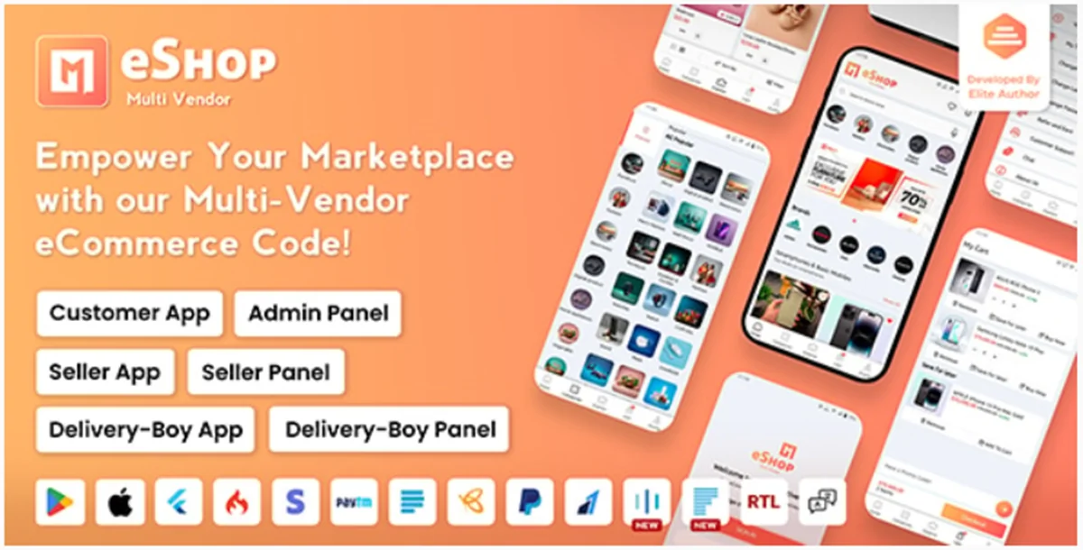 eShop v2.10.5 - Multi Vendor eCommerce App & eCommerce Vendor Marketplace Flutter App