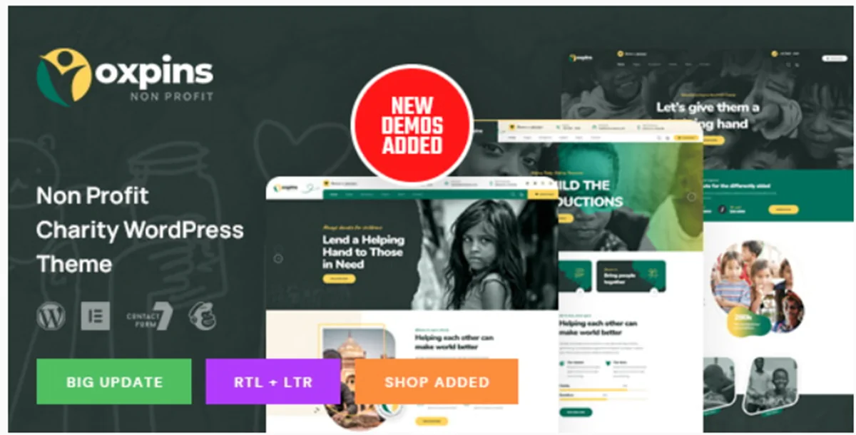 Oxpins v2.0.0 - Non Profit Charity WordPress Theme