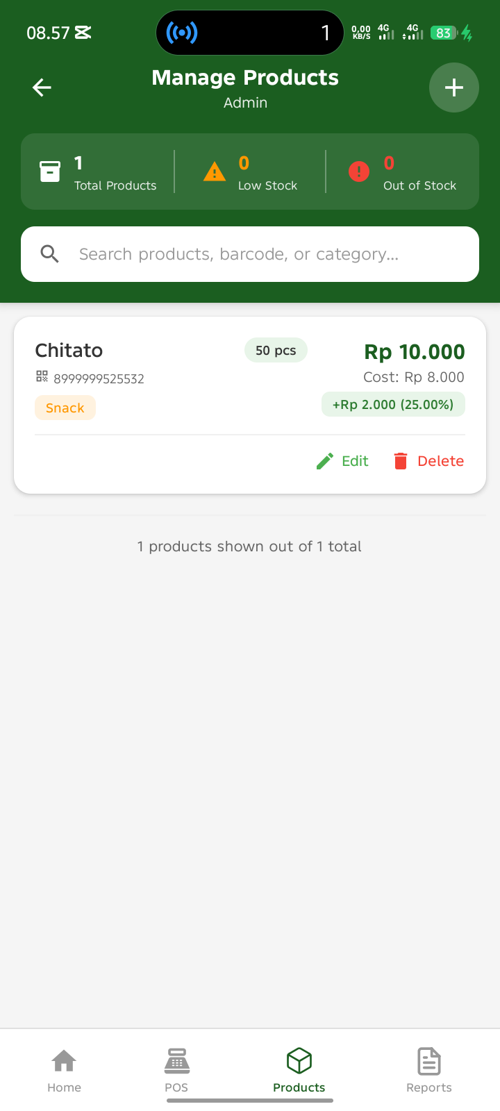 React Native Cashier POS – Barcode Scanner, Cart, Receipt Printing