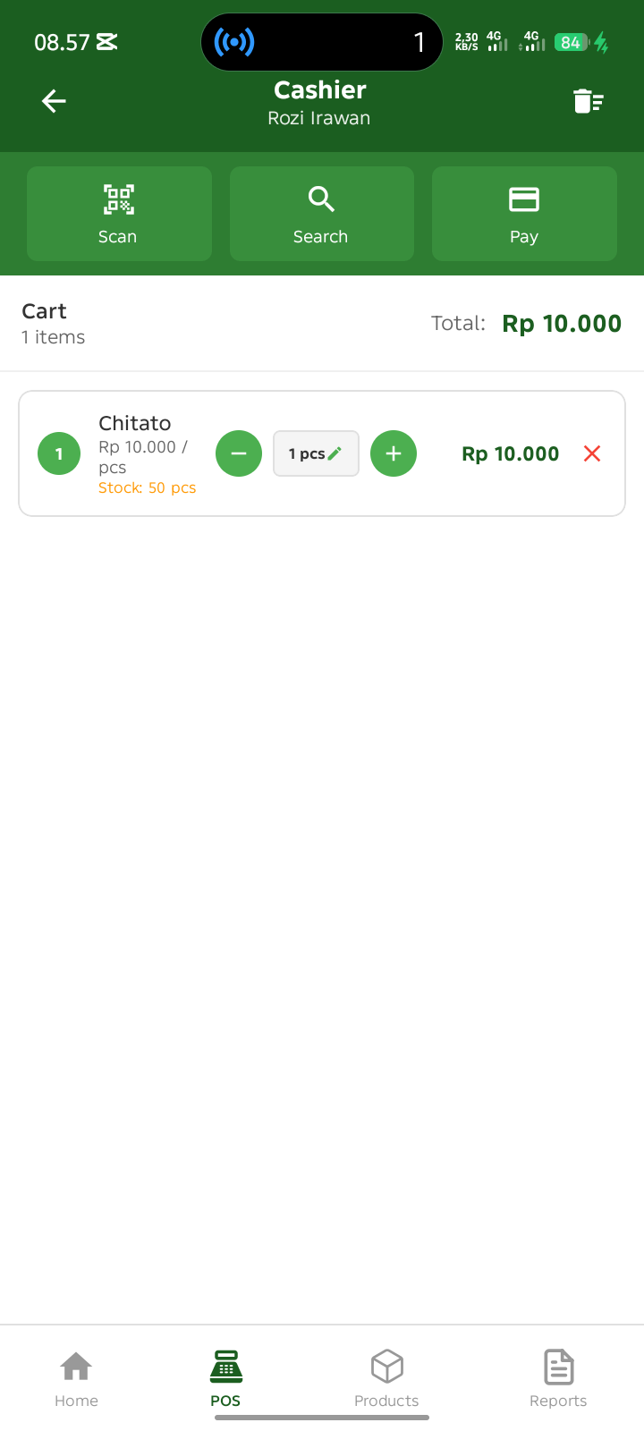 React Native Cashier POS – Barcode Scanner, Cart, Receipt Printing