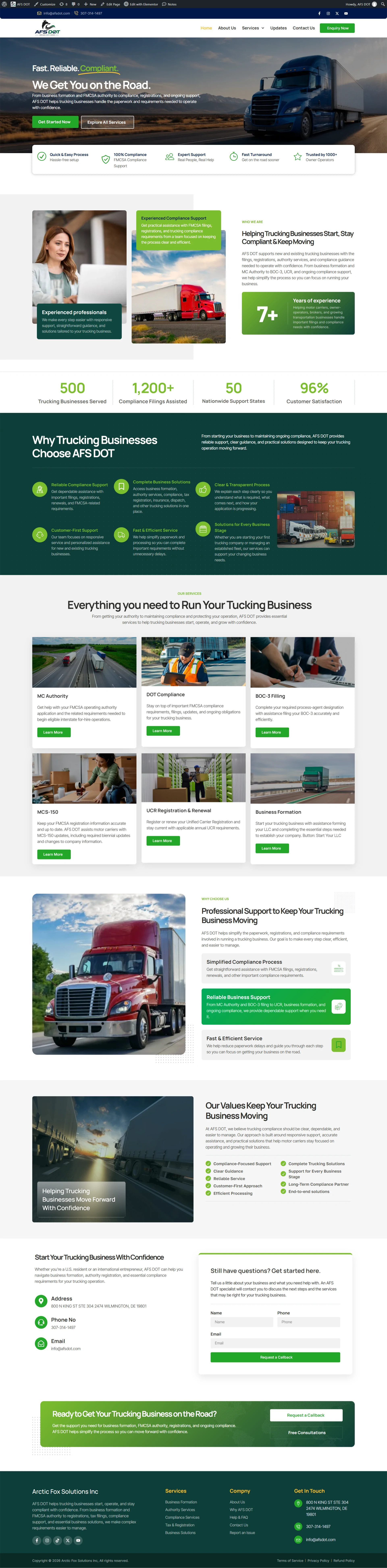 Trucking & Logistics WordPress Website Template | Elementor Pro | Transport & Freight Business
