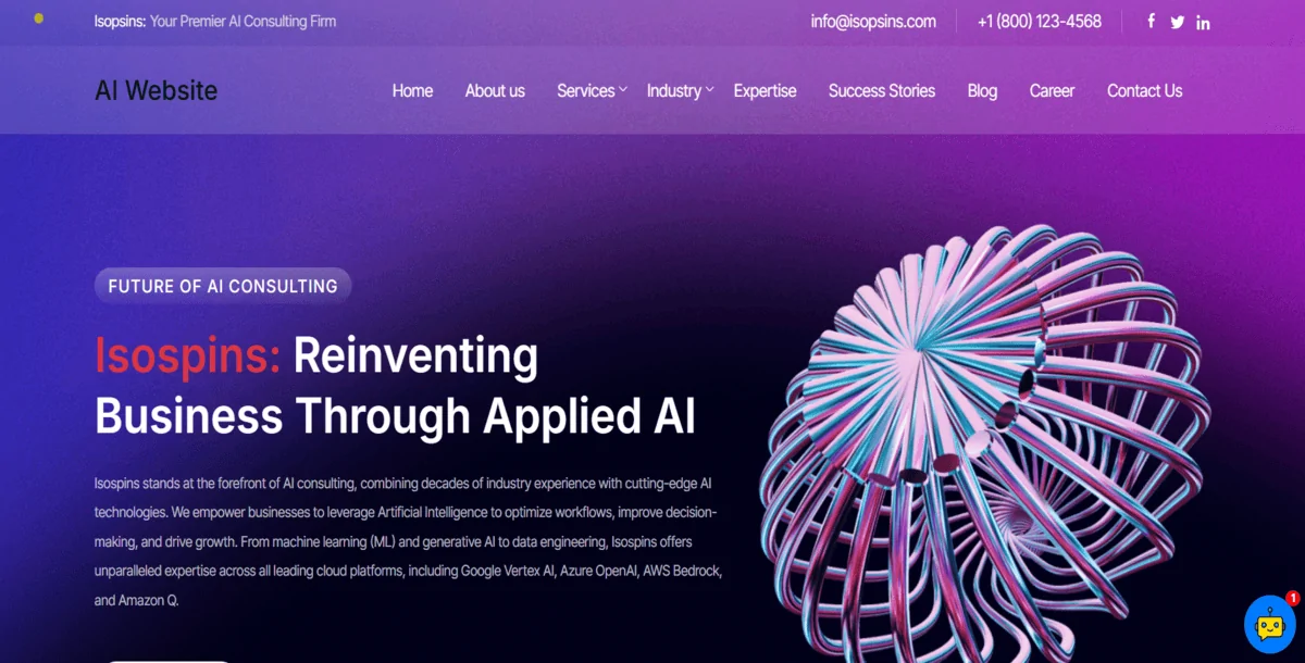 AI Consulting Website – Modern HTML, CSS & PHP Site for Tech & AI Services