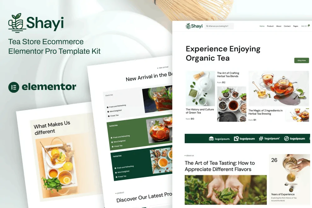 Shayi – Tea Store Ecommerce Elementor Pro Template Kit