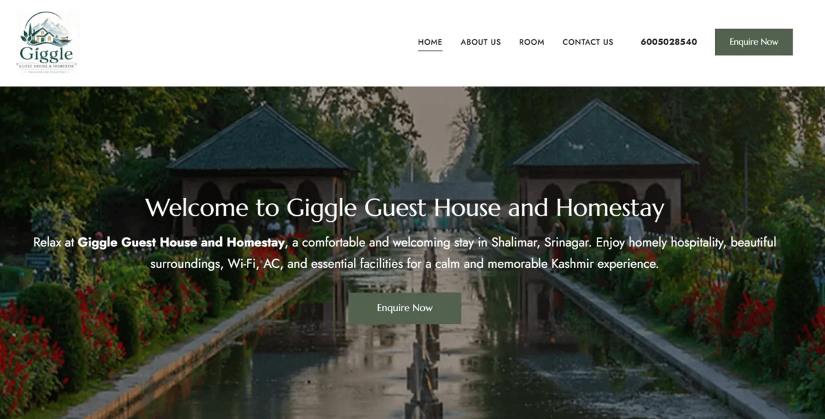 Guest House Booking WordPress Website Template | Elementor | Hotel & Homestay Website
