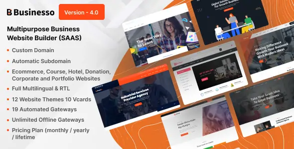 Businesso - Multipurpose Website Builder SAAS (Multitenancy)