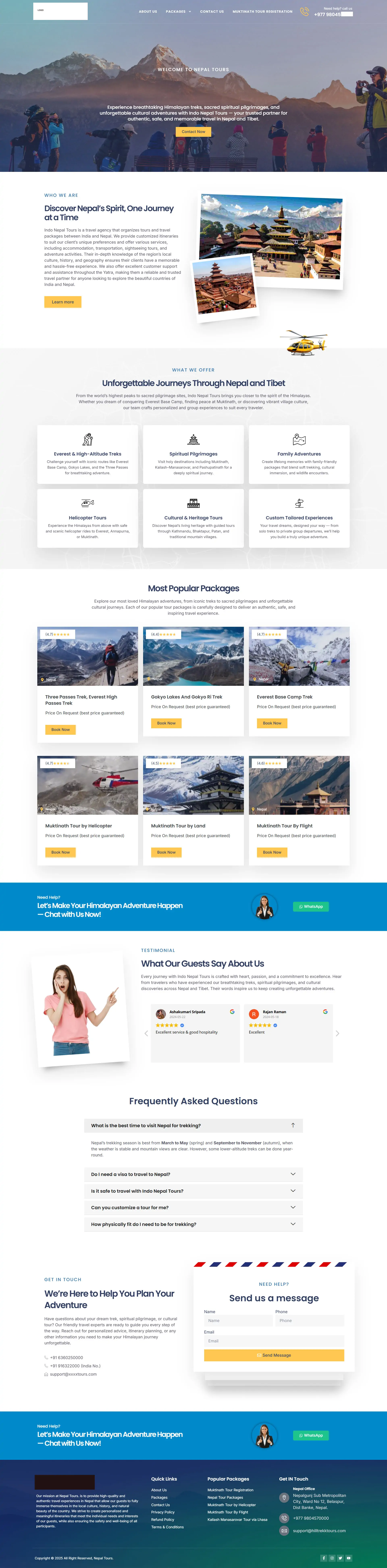 Tour & Travel Agency WordPress Website Template | Elementor | Responsive & SEO Ready
