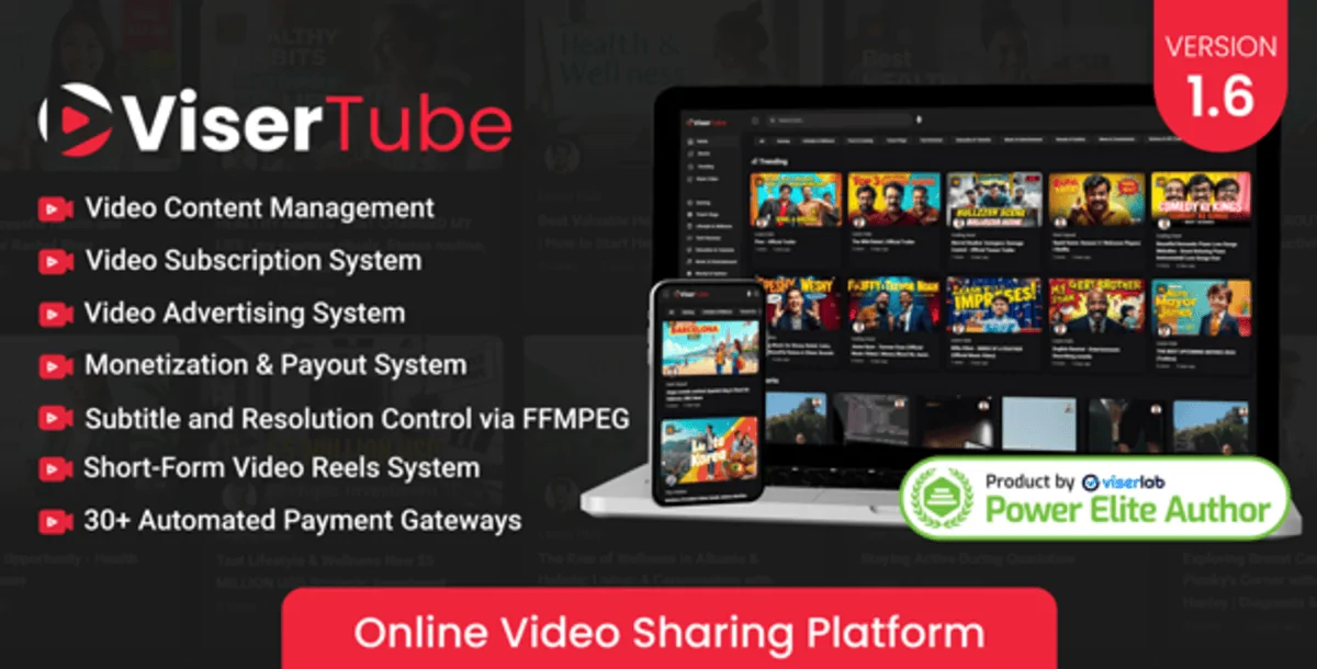 ViserTube v1.6 - Online Video Sharing Platform