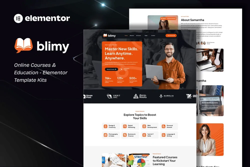 Blimy – Online Courses & Education Elementor Template Kit