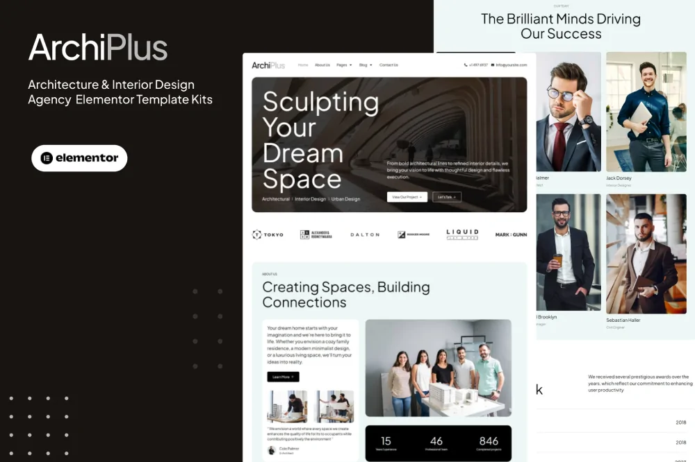 Archiplus – Architecture and Interior Design Agency Elementor Pro Template Kit