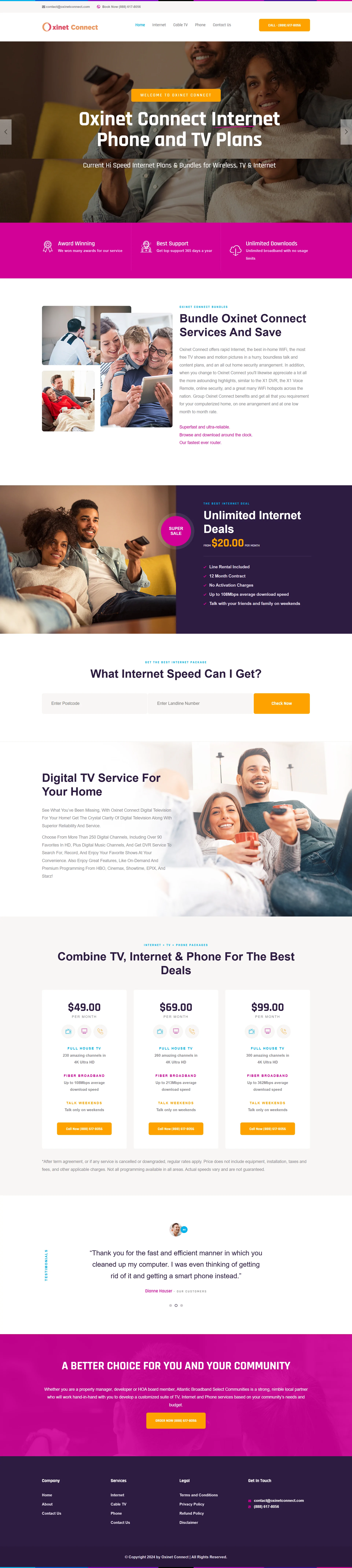 Simple Static Cable Provider Website