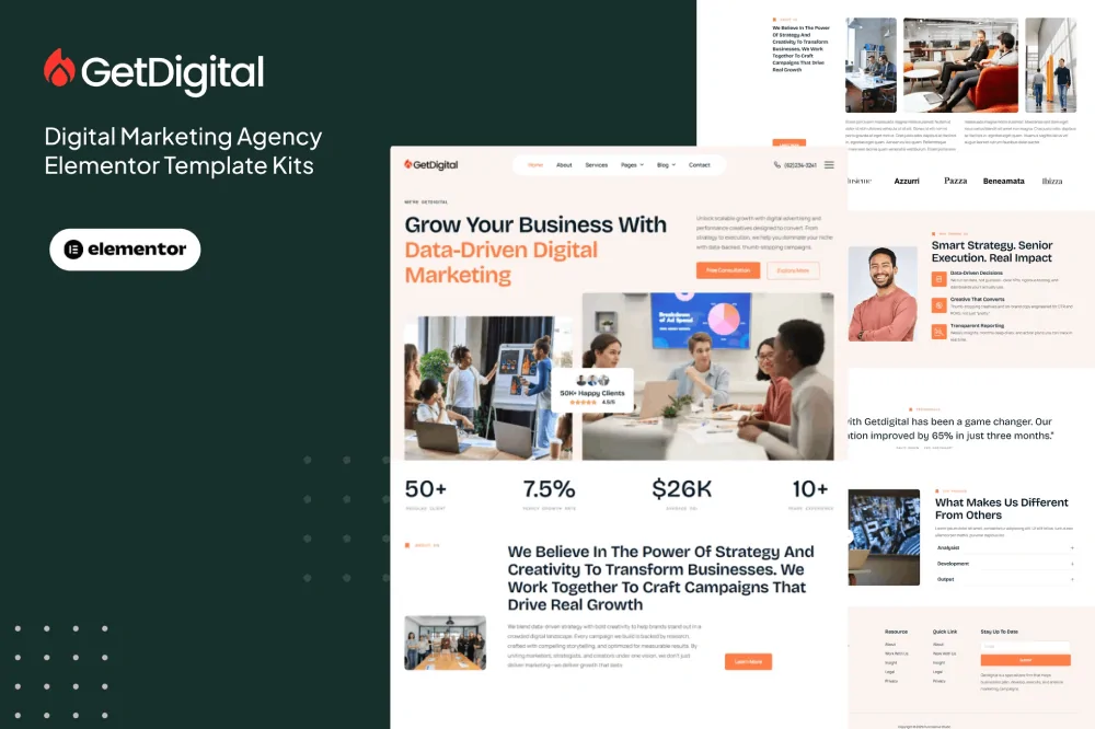 GetDigital – Digital Marketing Agency Elementor Pro Template Kit