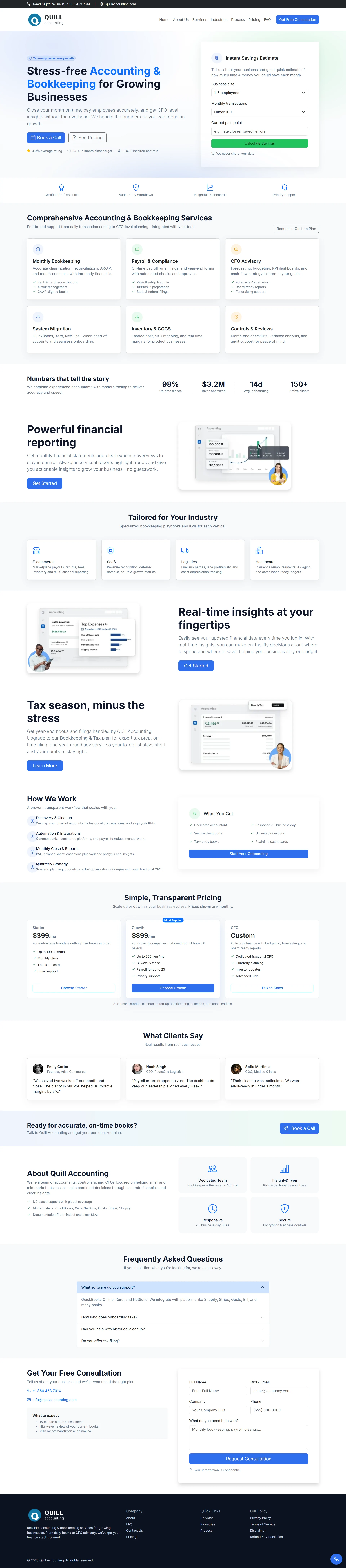 Accounting & Bookkeeping Website Template | HTML, CSS, Bootstrap | Responsive & SEO Friendly