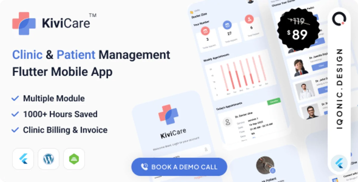 KiviCare Flutter 3.x App v9.6.3 - Clinic & Patient Management System