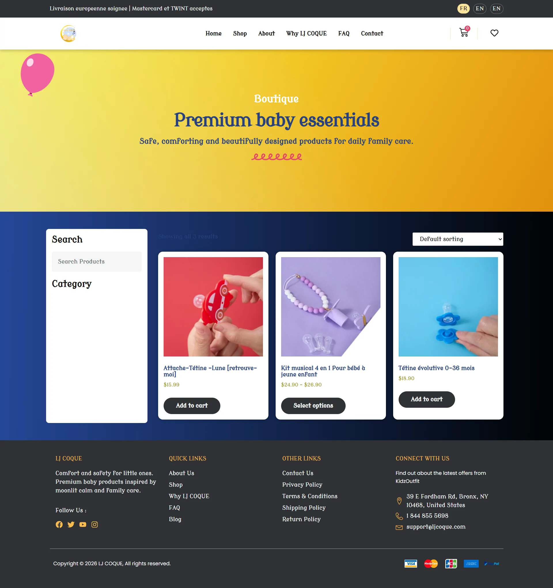 Baby Products WooCommerce WordPress Website Template | Elementor Pro | Kids & Baby Store