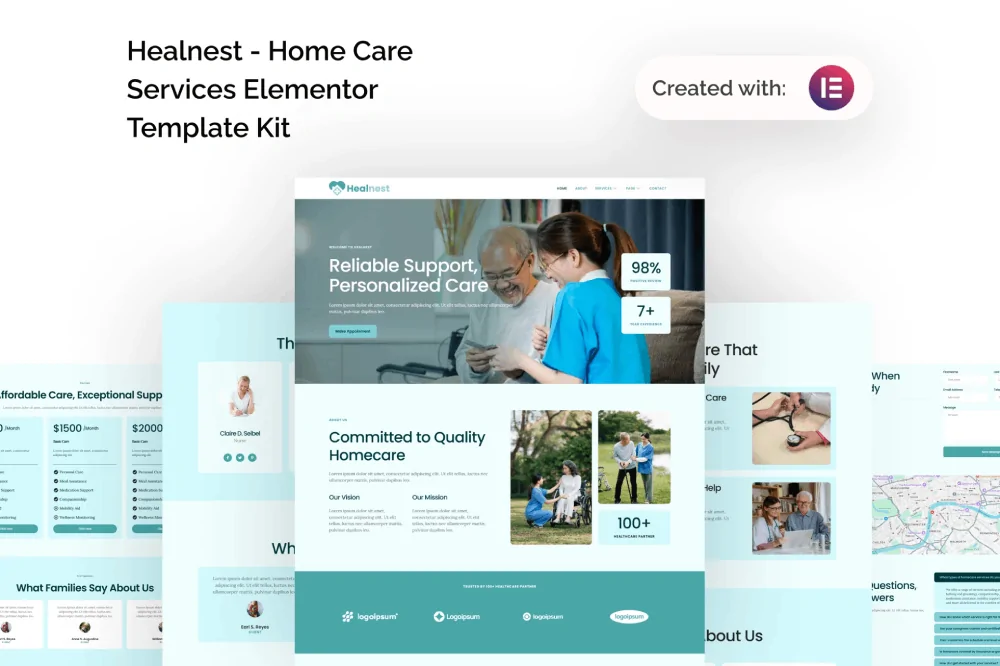 Healnest – Home Care Services Elementor Template Kit