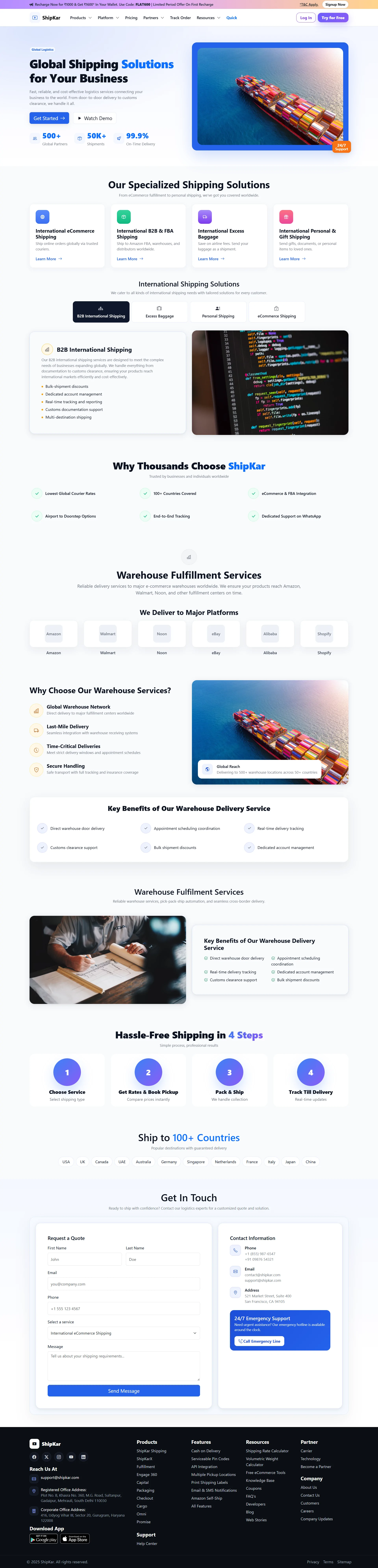Courier Company Landing Page Template | HTML, CSS, Bootstrap | Responsive & SEO Friendly