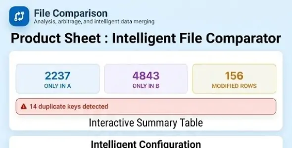 Excel/CSV File Comparison & Merger — Web App Google Apps Script (free, 100% client-side)